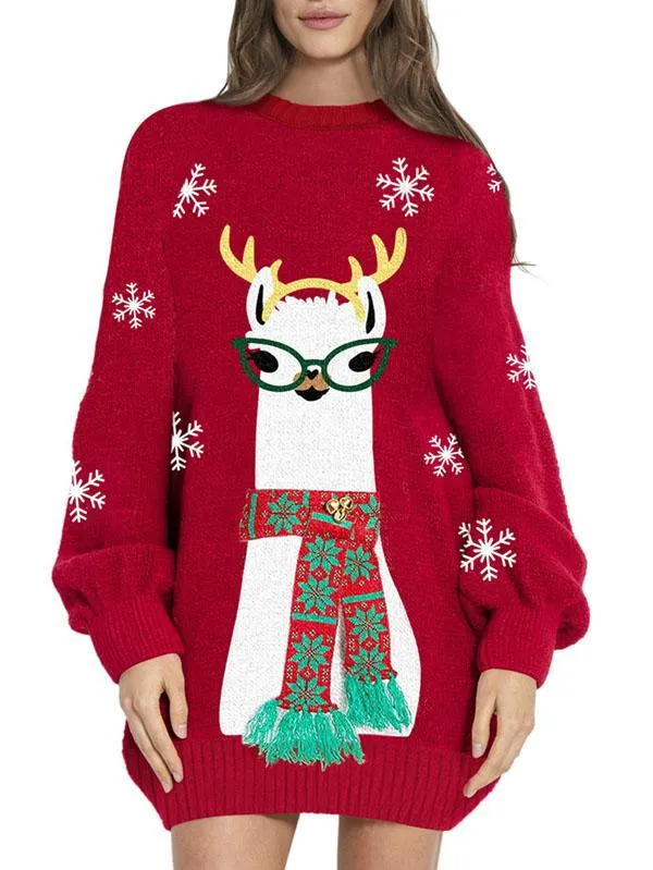 Women's Ugly Christmas Sweaters Dress Cute Oversized Dress