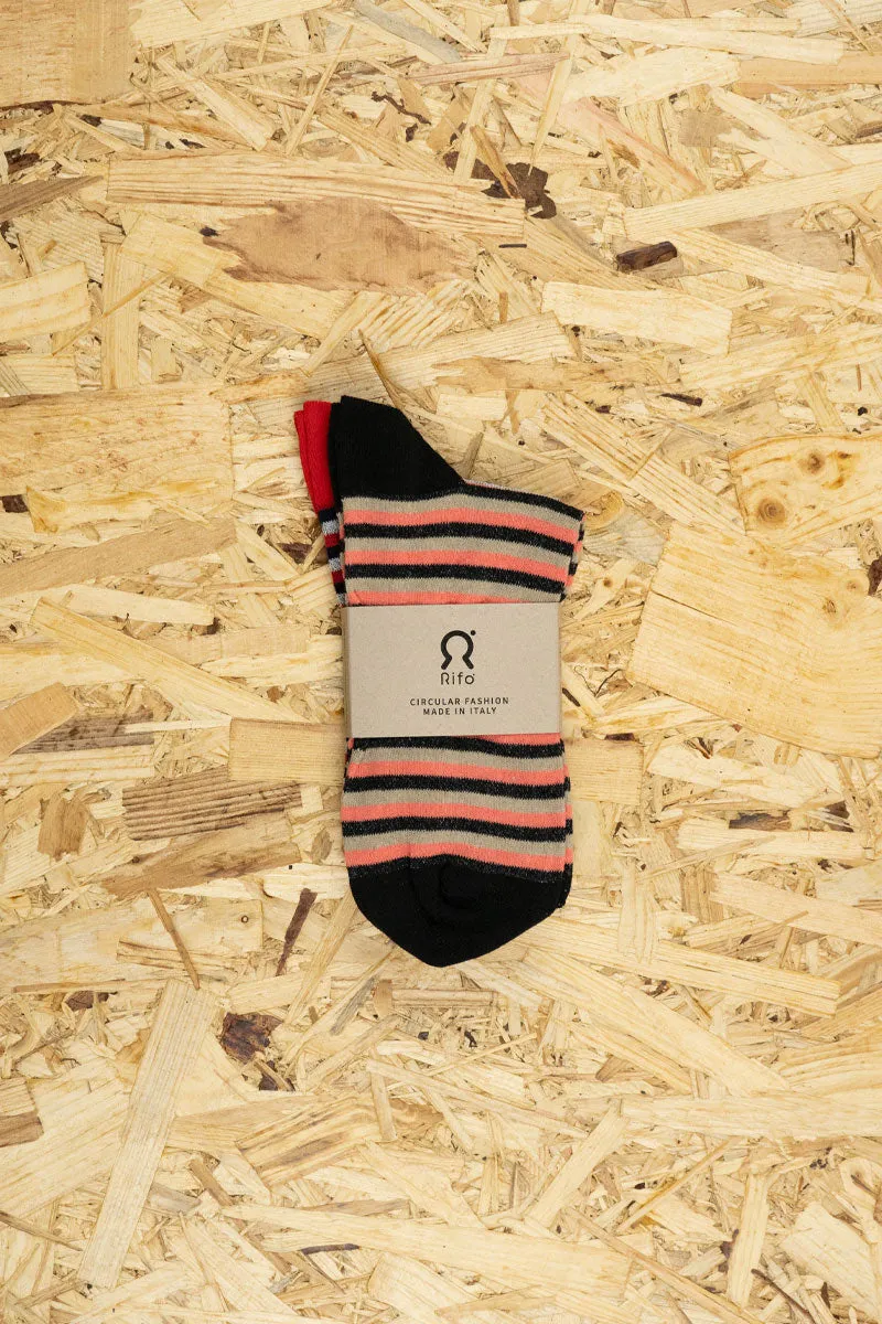 Zero Waste Recycled Cotton Socks Striped